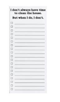 time to clean 50 sheet list pad