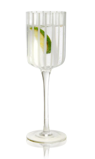 Stripe Wine Stem S/2 white