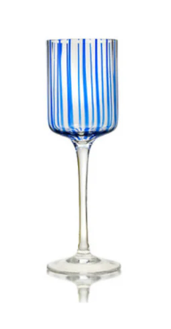 Stripe Wine Stem S/2 blue