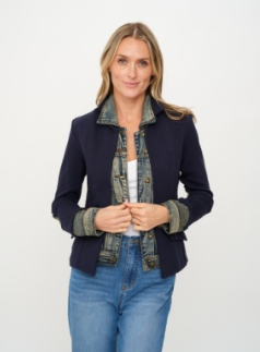 Clarissa Mixed Media Denim Jacket