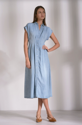Elan Midi Cap Sleeve Tencil Dress