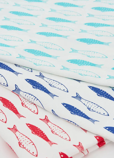 Rows of Fish Kitchen Towel