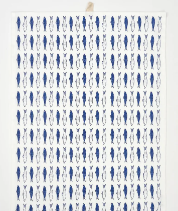 Rows of Fish Kitchen Towel