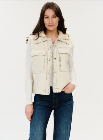 Tommie Exposed Stitch Detachable Hooded Vest