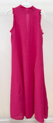 Linen Mock Neck Maxi Dress