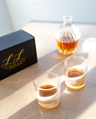 Resin Coated Whiskey Glasses set of 2