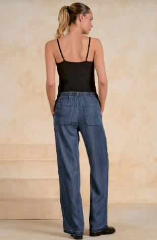 Drawstring Pants- Navy Wash