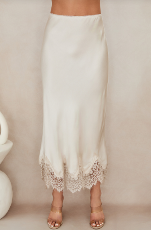 Maxi Skirt with Lace Hem