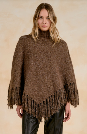 Elan Cozy Mock Turtle Poncho