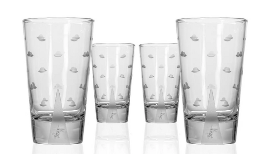 Mothership 15oz Cooler Highball Cocktail Glass Cow or Human | Set of 2 by Rolf