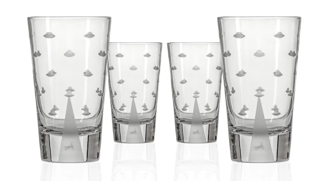 Mothership 15oz Cooler Highball Cocktail Glass Cow or Human | Set of 2 by Rolf