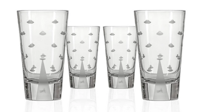 Mothership 15oz Cooler Highball Cocktail Glass Cow or Human | Set of 2 by Rolf