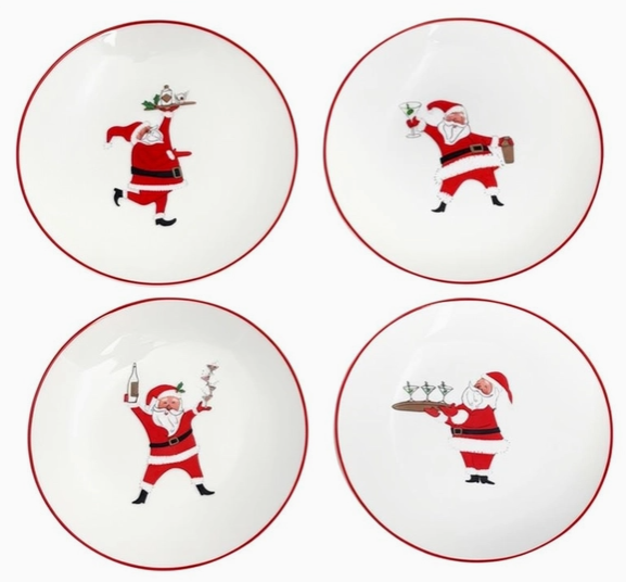 Cocktails with Santa Appetizer Plate Set