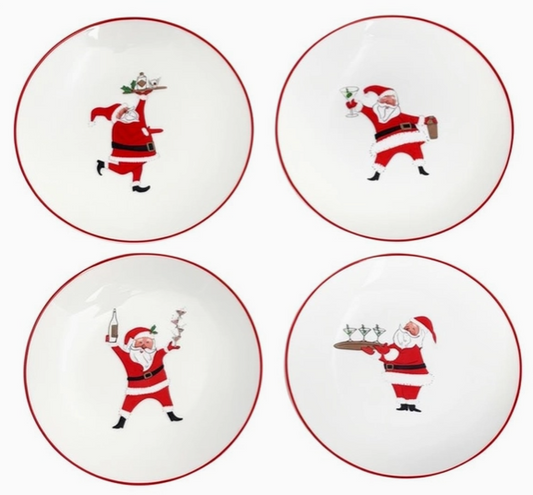 Cocktails with Santa Appetizer Plate Set