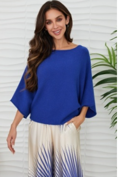Crew Neck Batwing Knit Top