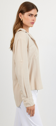 Split Back Button Down