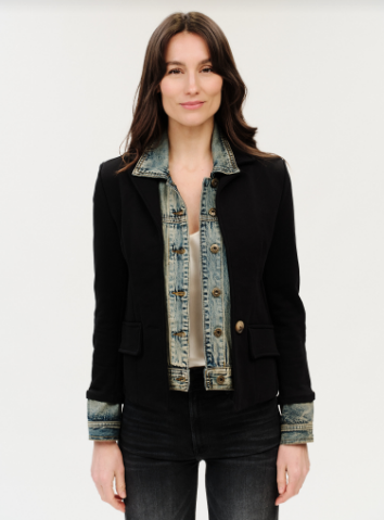 Clarissa Mixed Media Denim Jacket