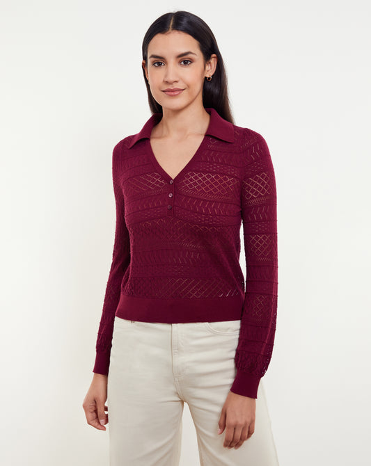 Serena Stitch Polo Neck by &Isla