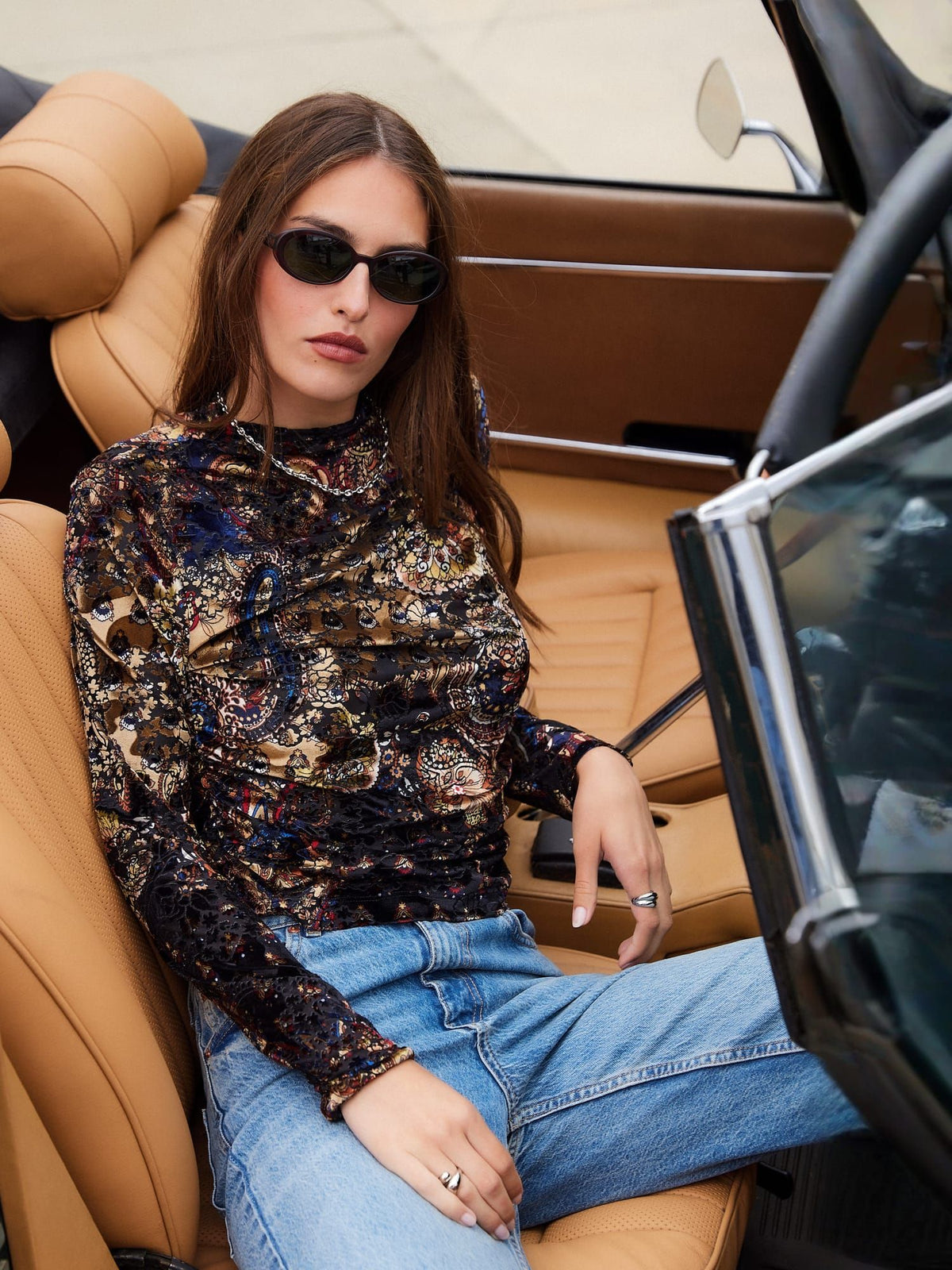 Khami Velvet Burnout Shirred