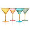 Khen - Gold Rimmed Crystal Martini Glasses 10 Oz, Set Of 4 Classic