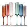 Khen Muted Rainbow Champagne Flute Stemmed Glasses Set Of 6