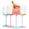 Khen - Handblown Colored Two-Toned Crystal Wine Glassware, Set Of 4