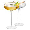 Vintage Gold Rim Coupe Glasses | Set Of 2 | 8.1 Oz