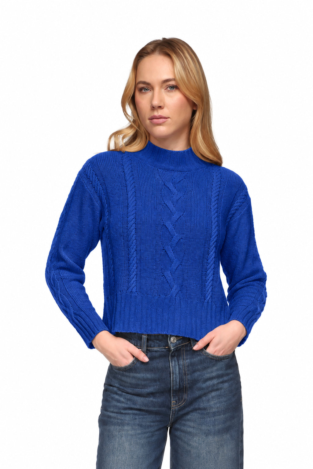 LILLIAN CABLE CREW - MERINO 30% CASHMERE