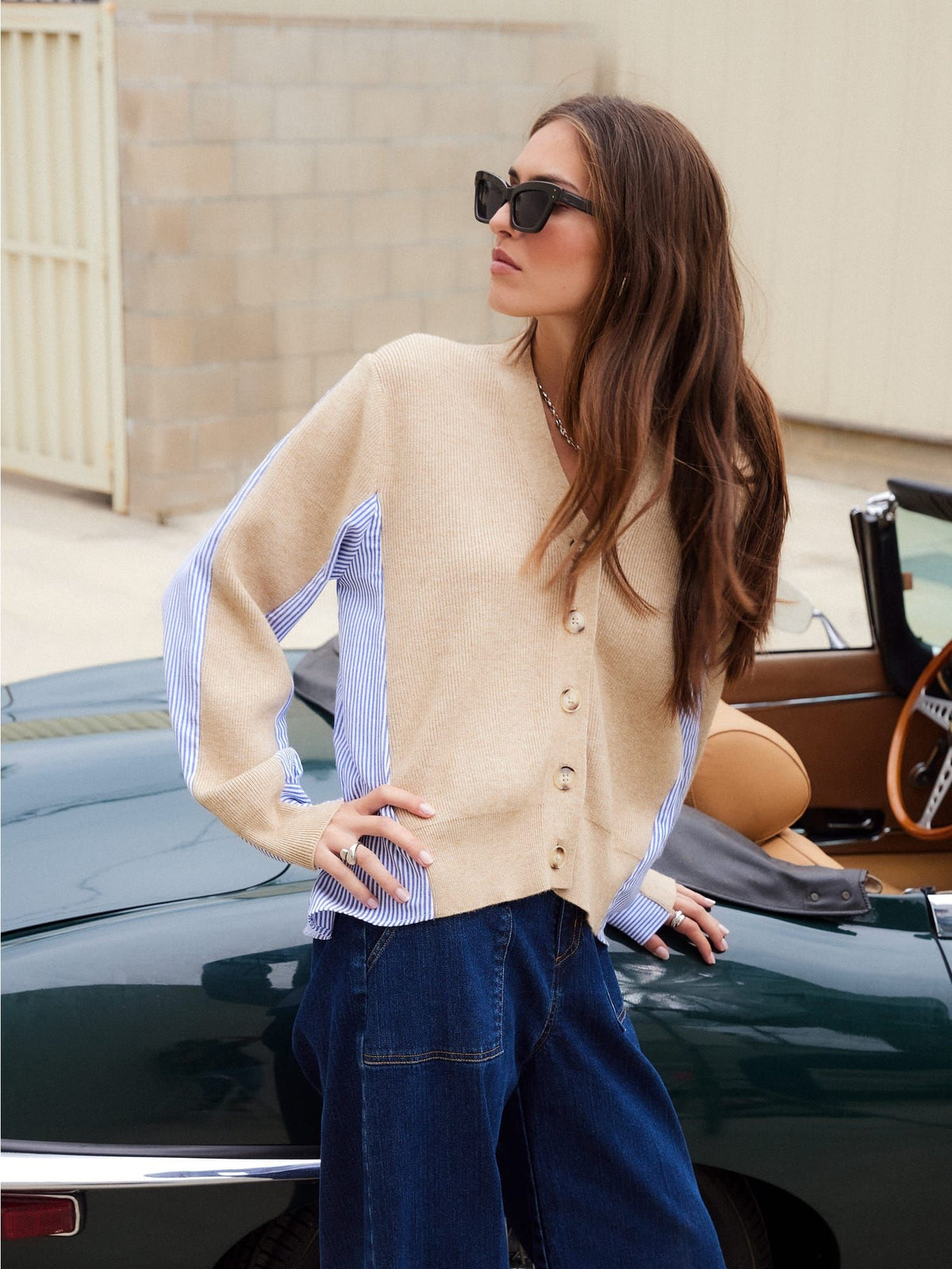 Celine Mixed Media Cardigan